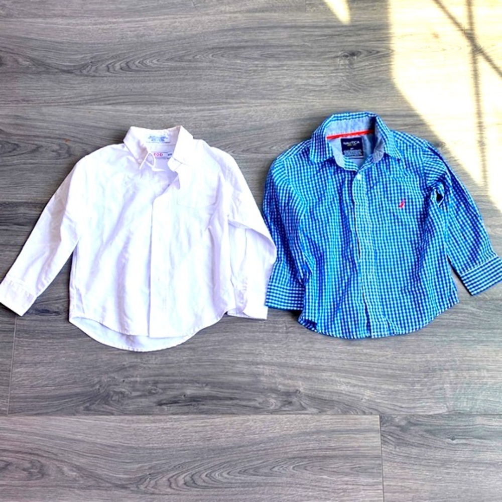 Toddler Boy’s Long Sleeve Button Down Shirts (2)